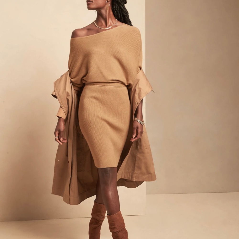 Off-the-Shoulder Sweater Dress